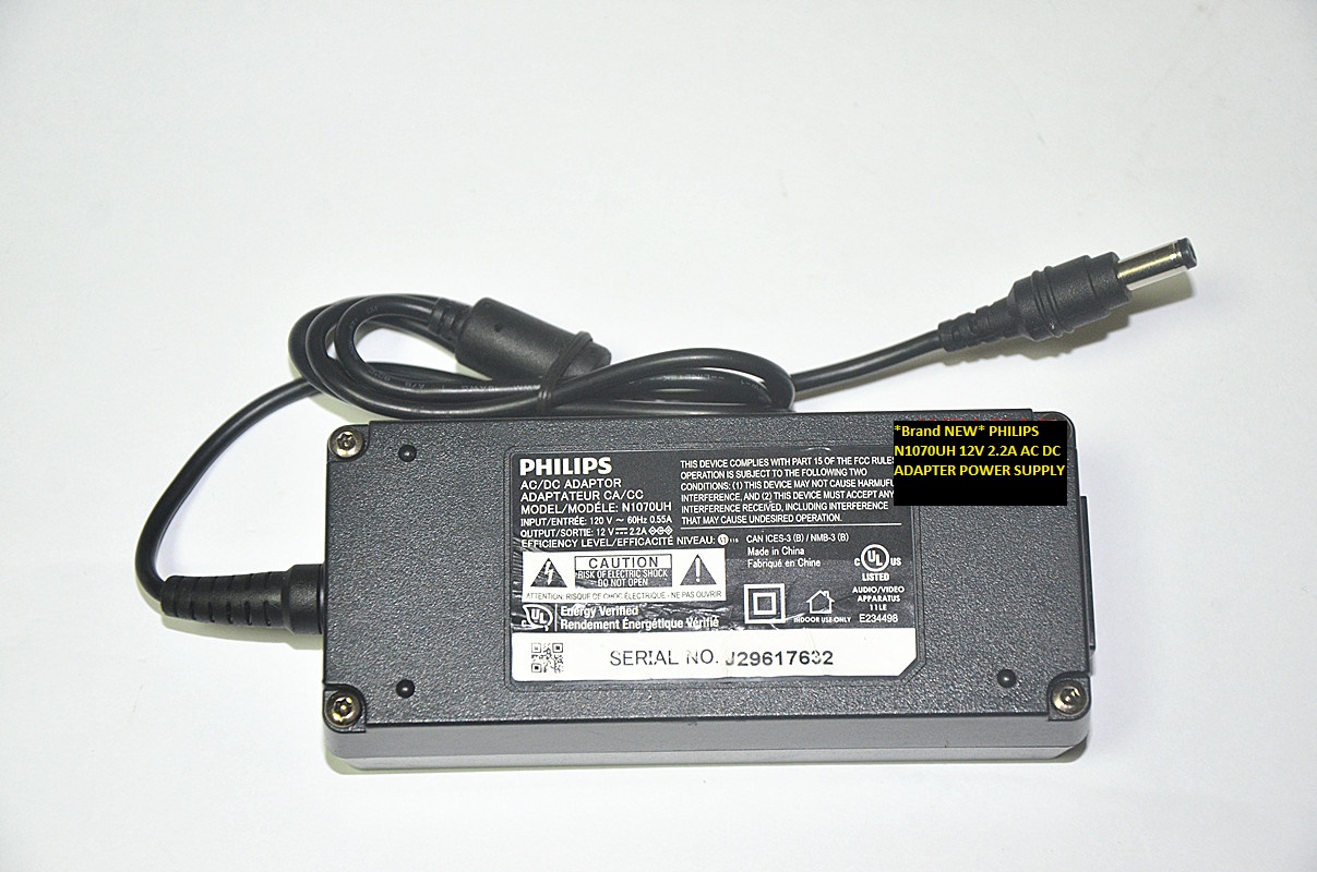 *Brand NEW* PHILIPS N1070UH 12V 2.2A AC DC ADAPTER POWER SUPPLY